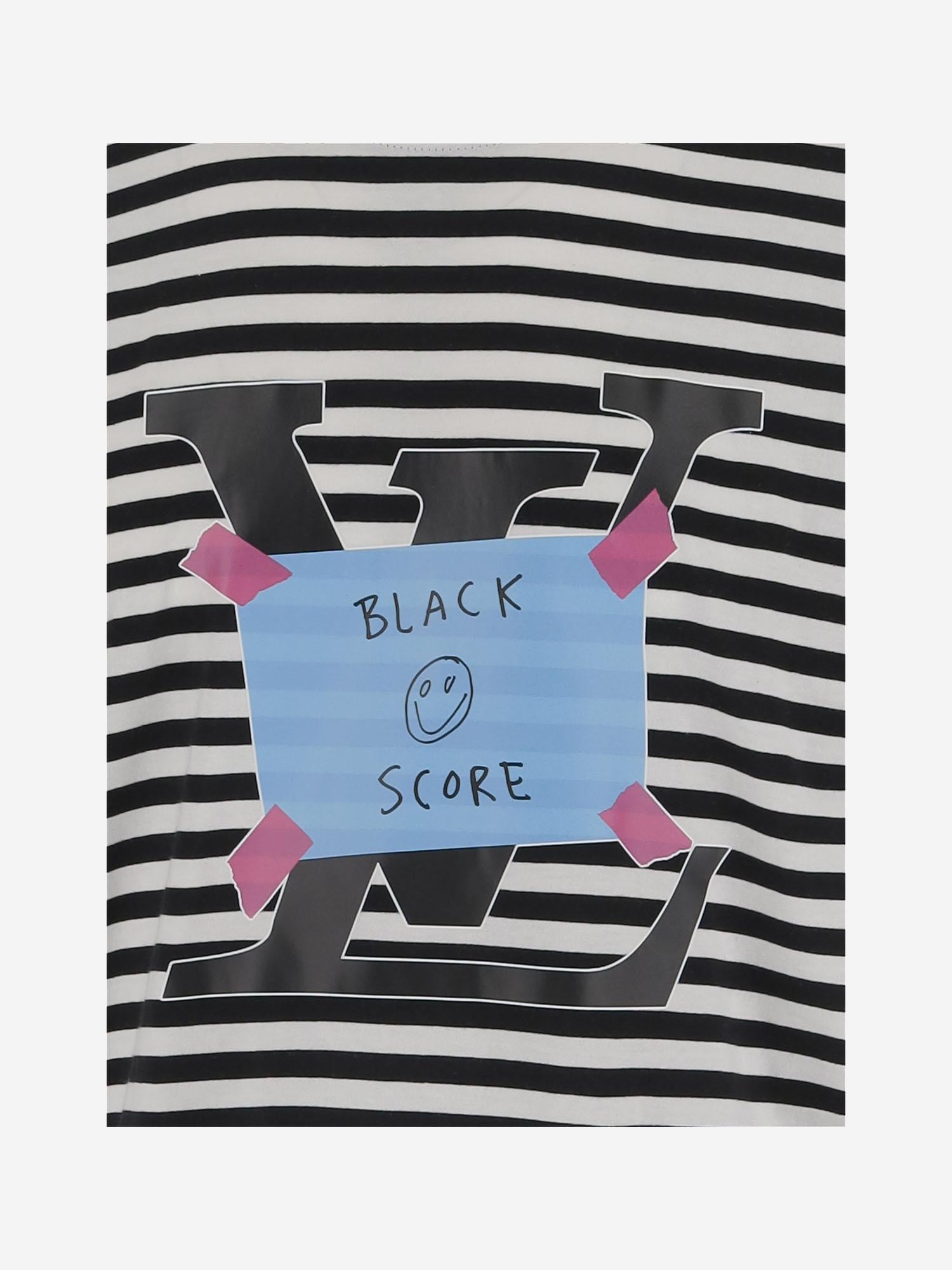 BLACK SCORE BSMCSLVSTICKERWHITEXBLACKSTRIPE