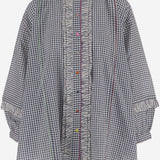 CAMICIA A QUADRI IN misto seta COTONE DLWPSSFF01 WHITEBLU PERO 