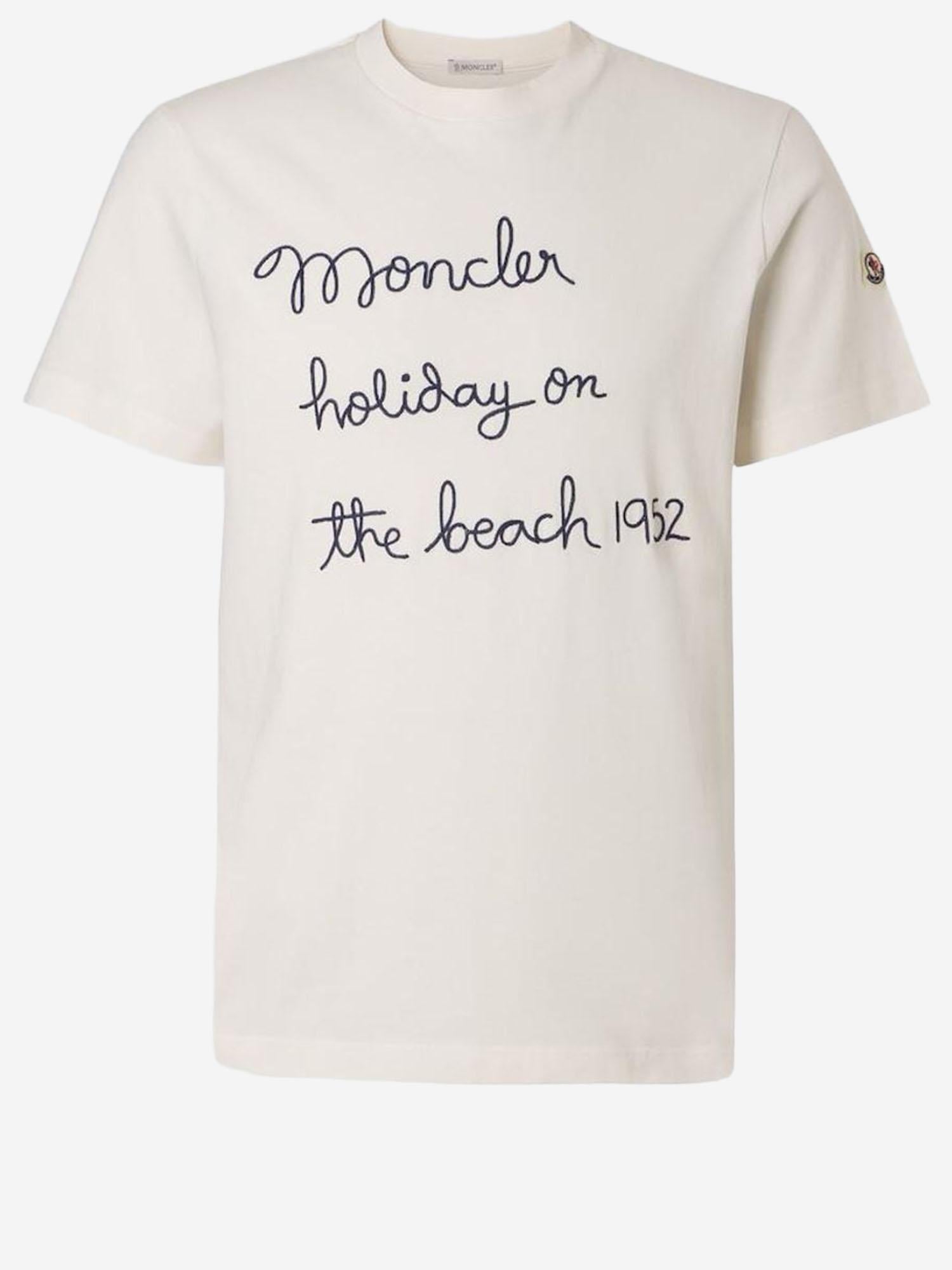 T-SHIRT IN COTONE CON LOGO RICAMATO 8C00053 89B8U034 MONCLER 