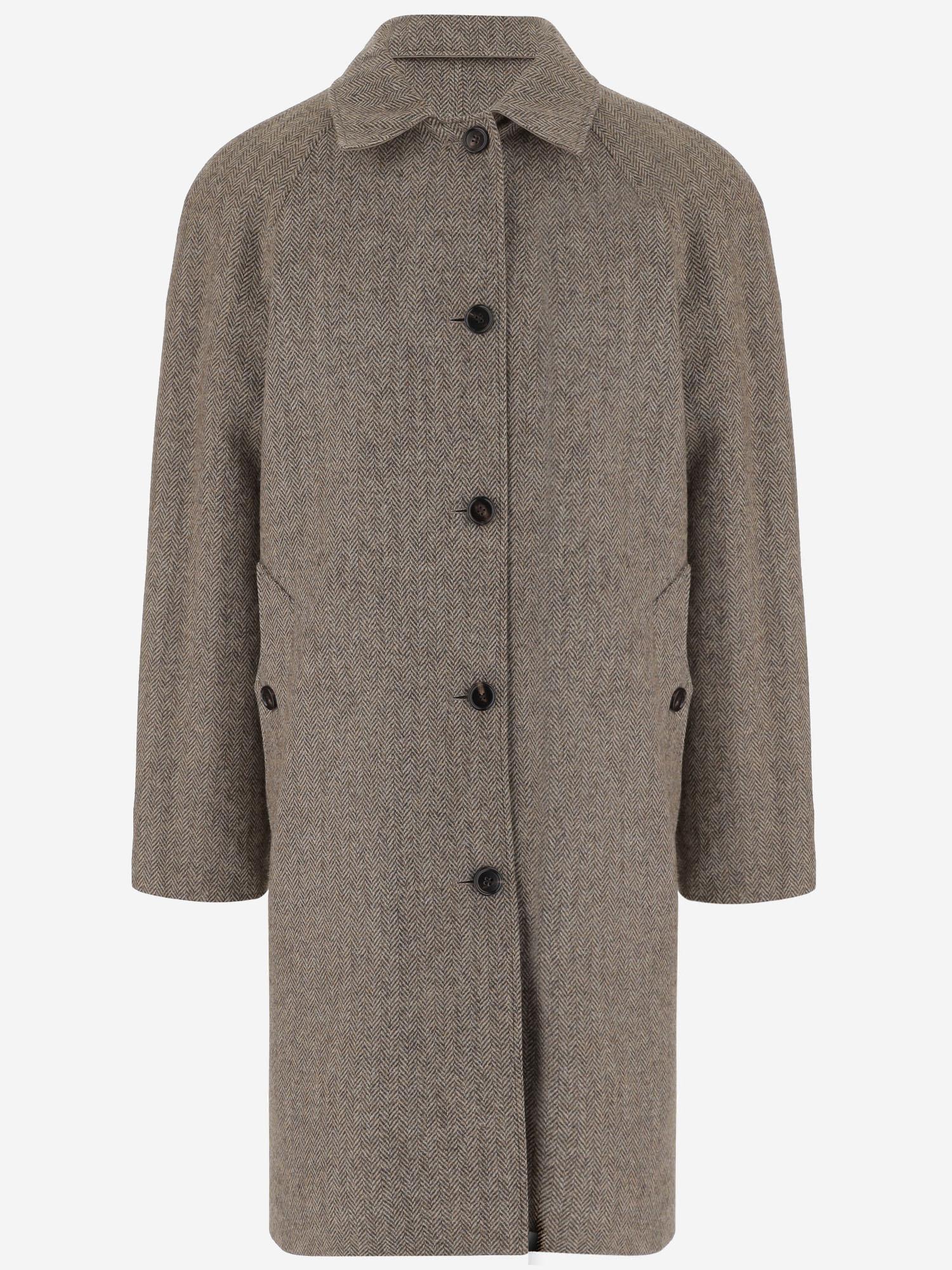 CAPPOTTO REVERSIBILE IN COTONE A SPINA DI PESCE 8117693 CLAY BROWN BURBERRY 