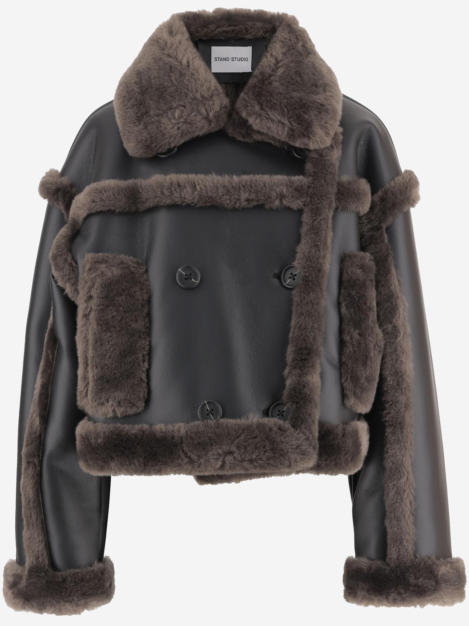 GIUBBOTTO KRISTY IN PELLE SINTETICA CON DETTAGLI IN PELLICCIA 61090 914989931 STAND STUDIO 