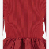 MAGLIONE A COSTINE CON FONDO CON RUCHE IN LANA E FAILLE KN2738040 314R PATOU 