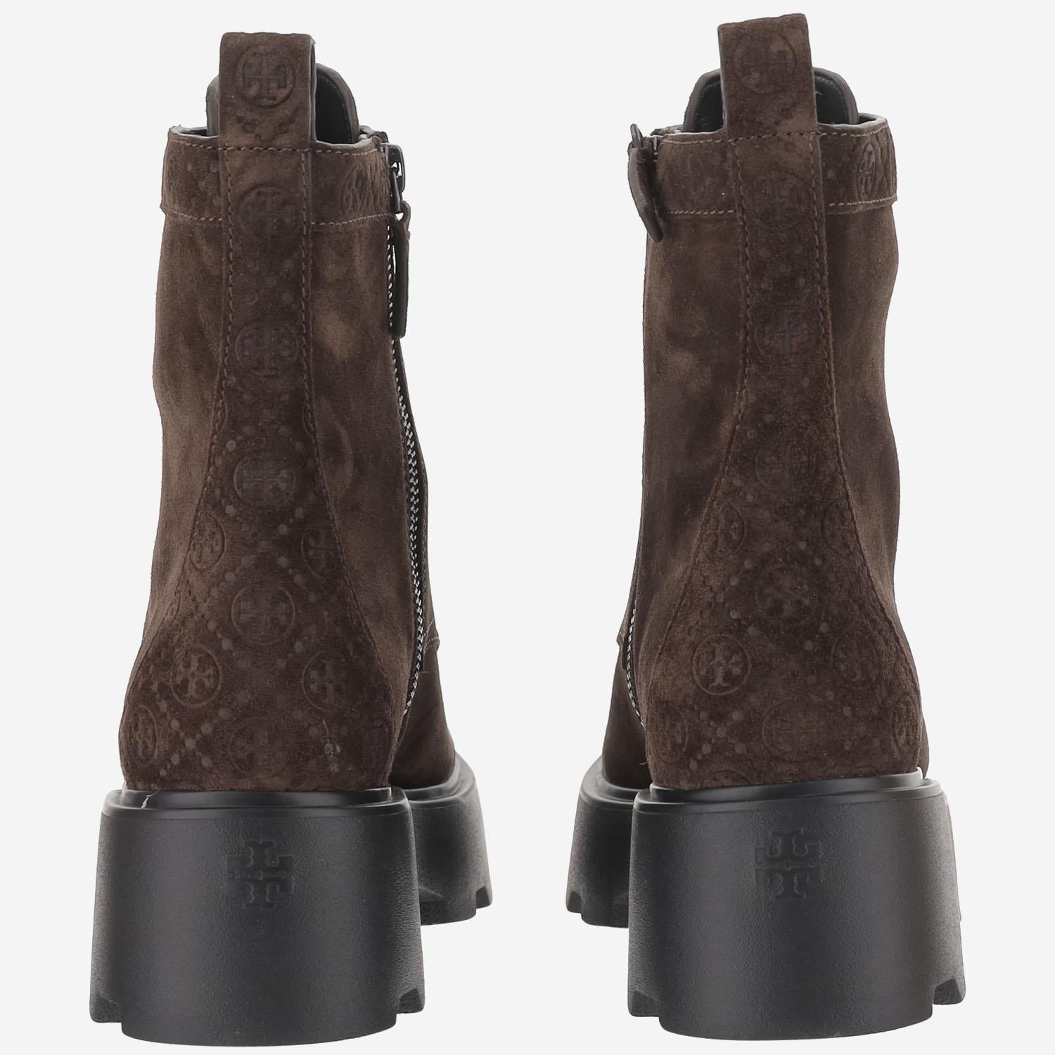 STIVALETTI IN PELLE SCAMOSCIATA CON T MONOGRAM<BR/> 178110 200 TORY BURCH 