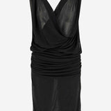 ABITO MIDI IN VISCOSA DRAPPEGGIATA 779418 Y096Q1000 SAINT LAURENT 