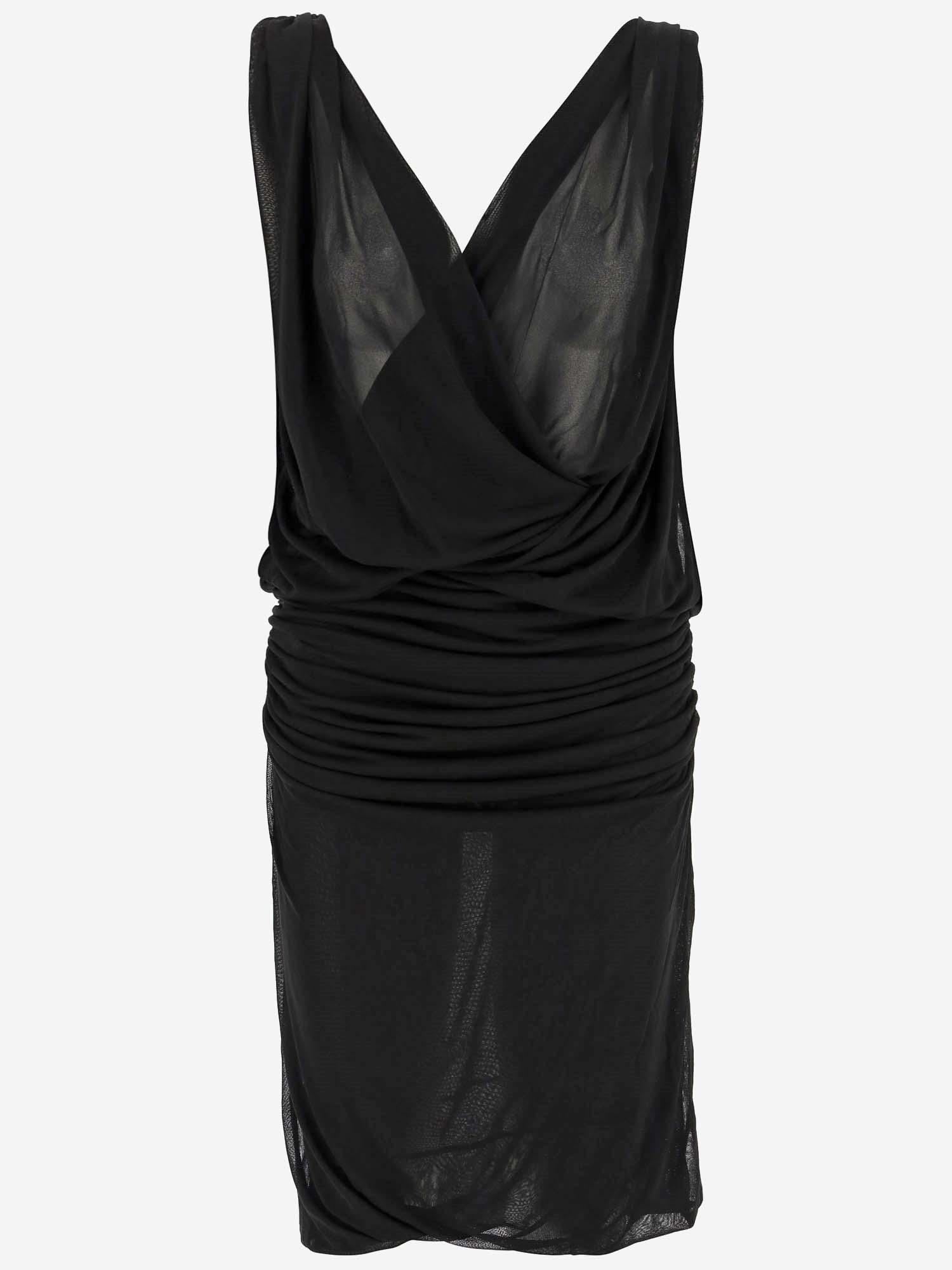 ABITO MIDI IN VISCOSA DRAPPEGGIATA 779418 Y096Q1000 SAINT LAURENT 