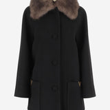CAPPOTTO IN LANA CON COLLO IN PELLICIA 7B0CA3Z9 9UK0NO VALENTINO 