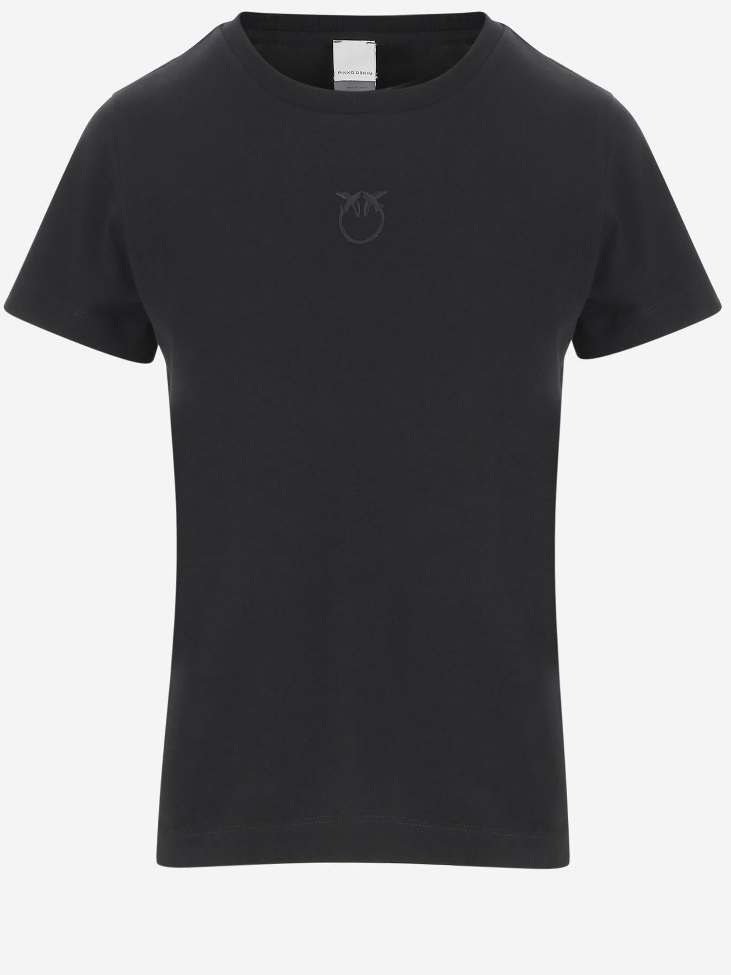 T-SHIRT BUSSOLOTTO IN COTONE CON LOGO 100355 A339Z99 PINKO 