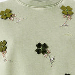 Felpa in cotone con fiori gioiello 106302 A34LU84 PINKO 