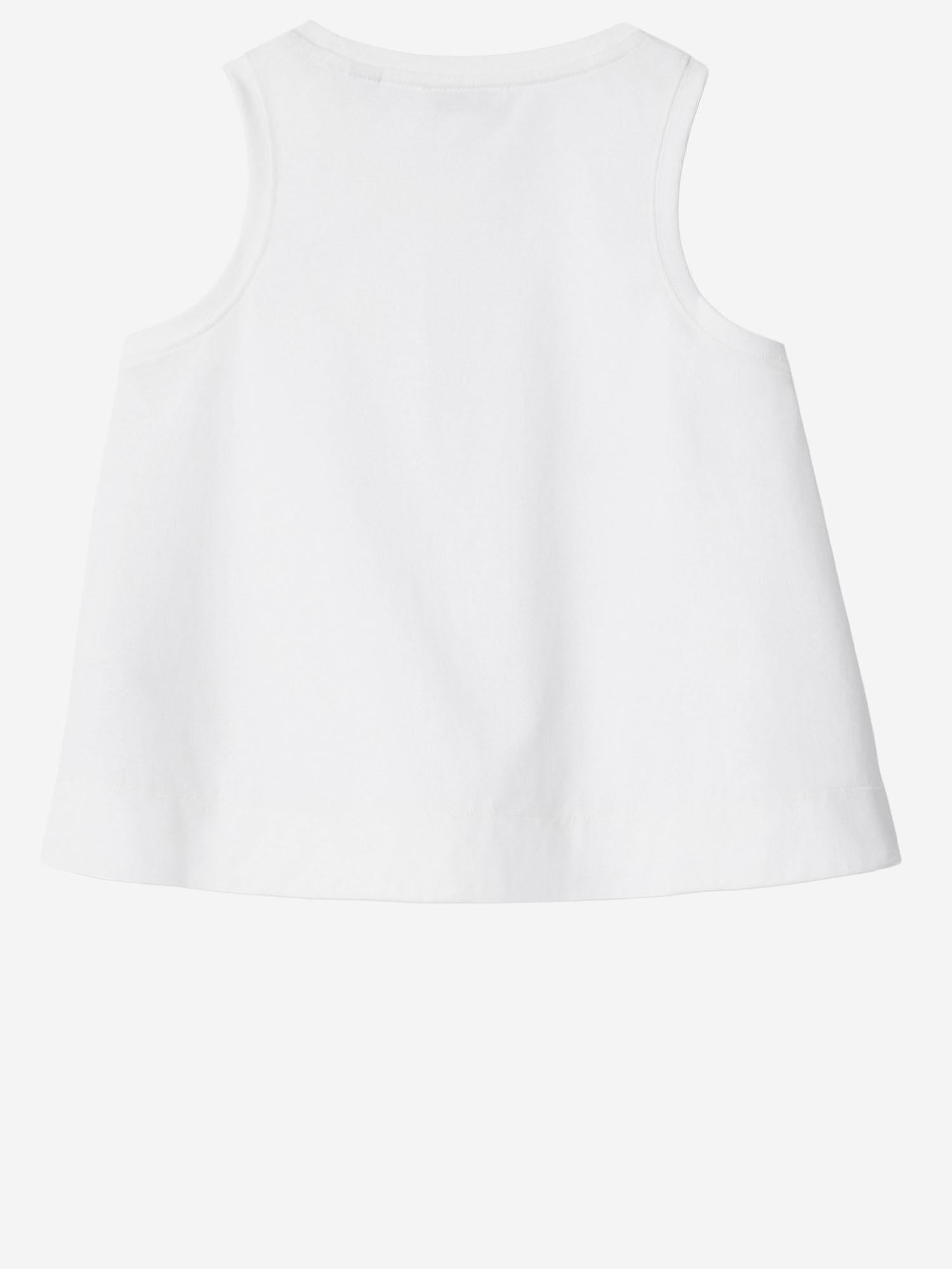 TOP IN COTONE CON FINITURE CHECK 8117437 WHITE BURBERRY KIDS 