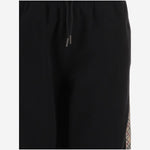 PANTALONI IN COTONE CON FINITURE CHECK 8121159 BLACK BURBERRY 