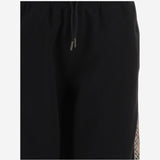 PANTALONI IN COTONE CON FINITURE CHECK 8121159 BLACK BURBERRY 