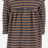 ABITO IN MISTO COTONE STRETCH A RIGHE CON FIOCCO 25W166 CASTAGNA 1+ IN THE FAMILY KIDS 