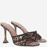 Sandali Eleonora in seta ELEONORASLIPPER 95LEOPARDBLACK AMINA MUADDI 