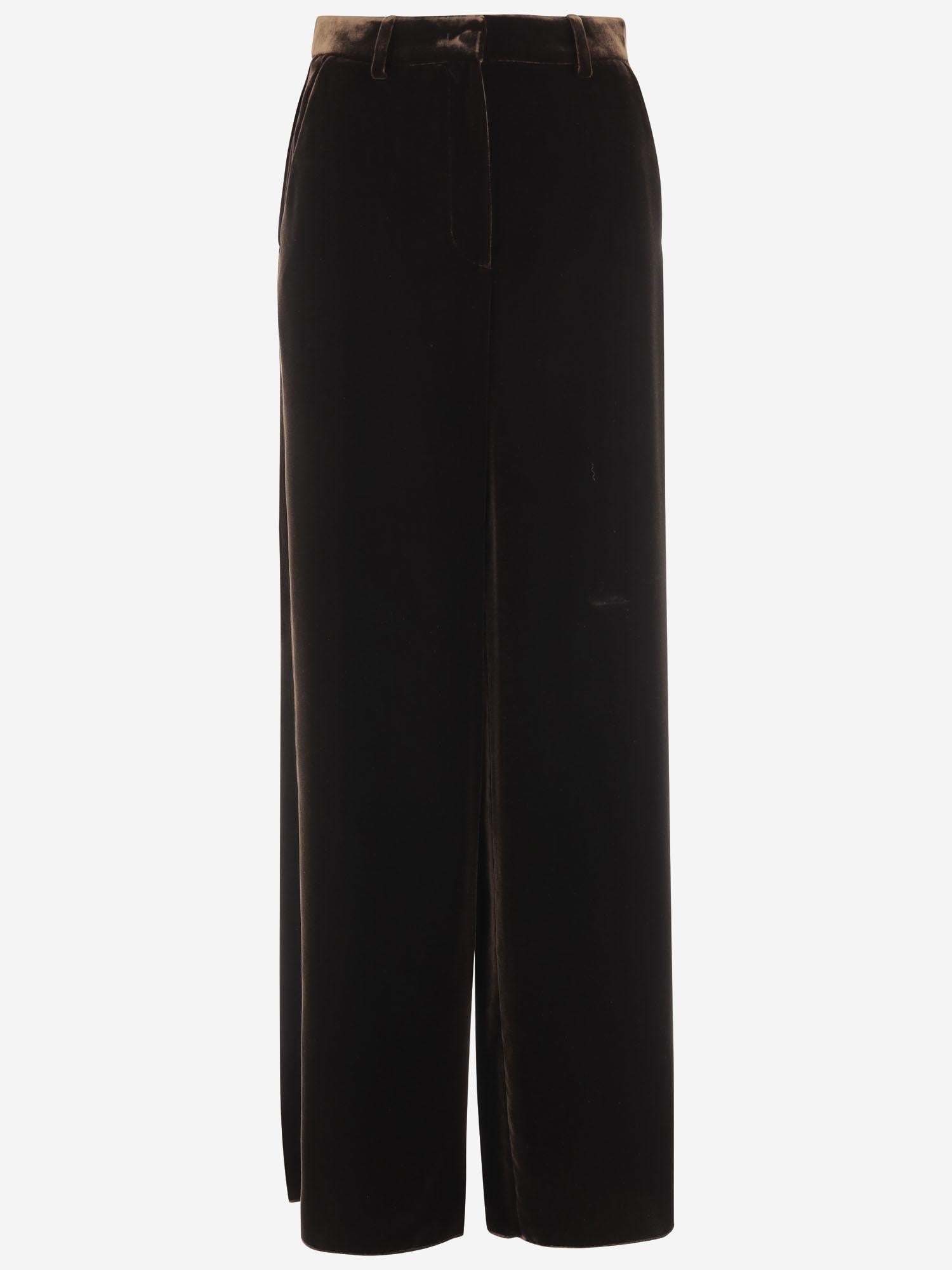 PANTALONI A GAMBA AMPIA IN VISCOSA E SETA GW001563 TE10831U8130 GIORGIO ARMANI 