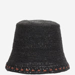 CAPPELLO BUCKET IN RAFIA SOPRA BLACK IBELIV 