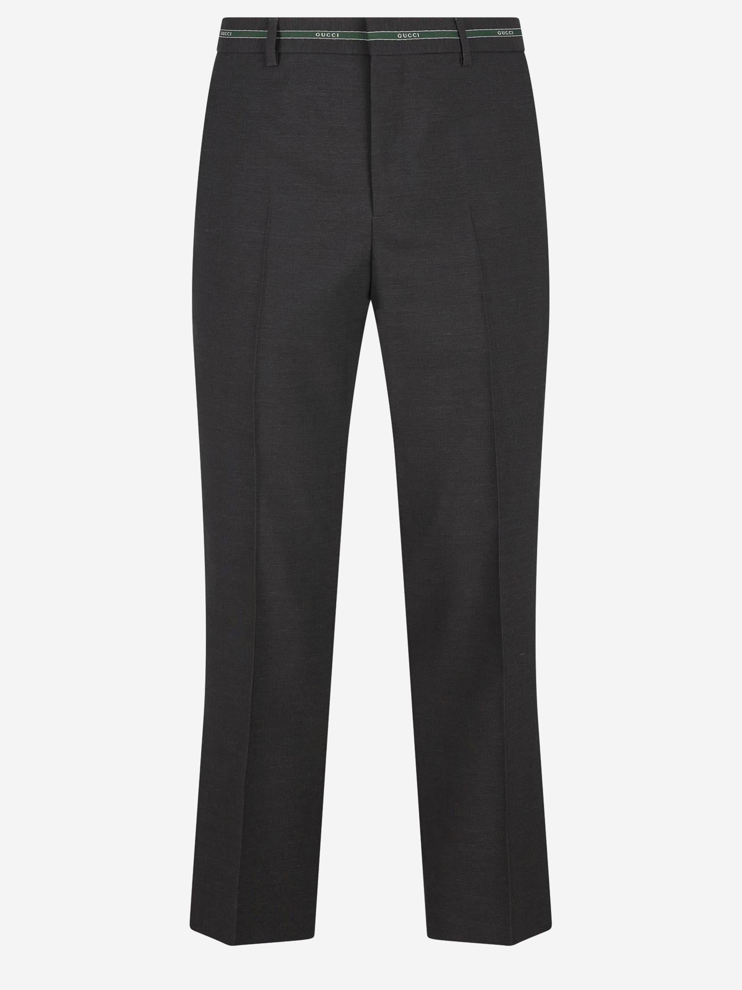 PANTALONI IN LANA CON LOGO IN VITA 855095 ZAS681076 GUCCI 