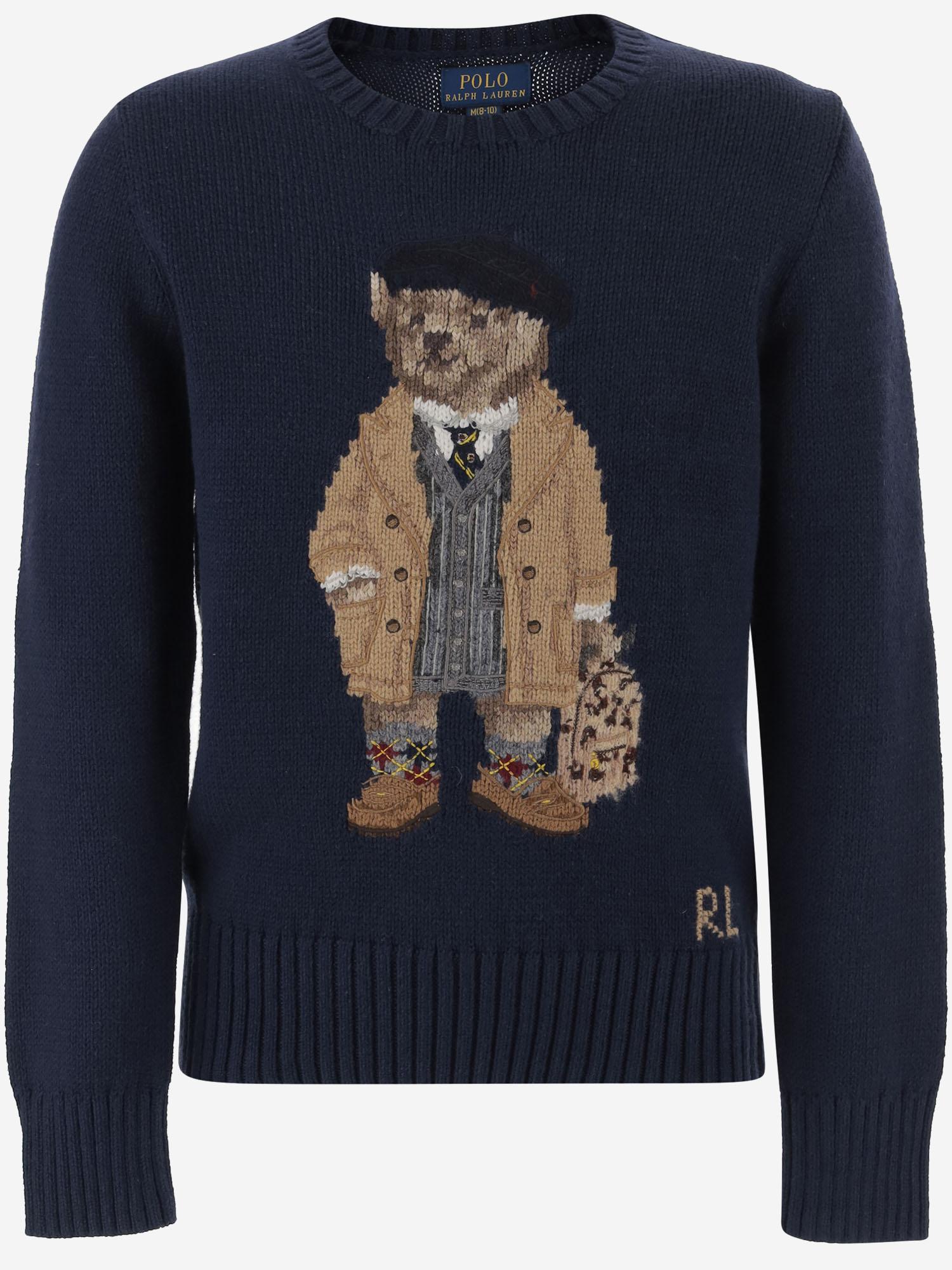 MAGLIONE IN COTONE CON POLO BEAR 313978870 001 POLO RALPH LAUREN KIDS 