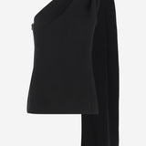 TOP IN CRÊPE DI VISCOSA E LANA 815004 V4ZE01000 BOTTEGA VENETA 