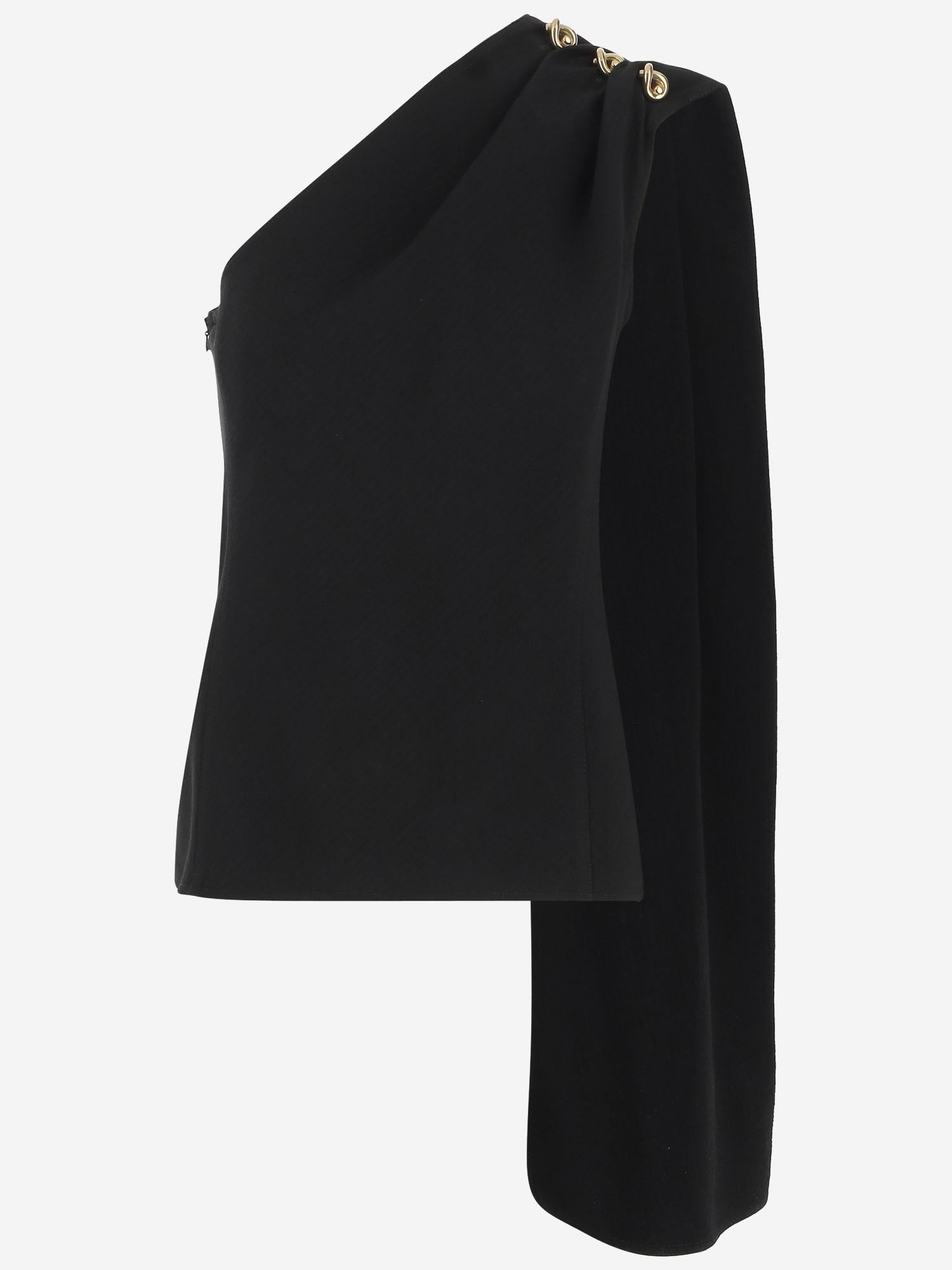 TOP IN CRÊPE DI VISCOSA E LANA 815004 V4ZE01000 BOTTEGA VENETA 