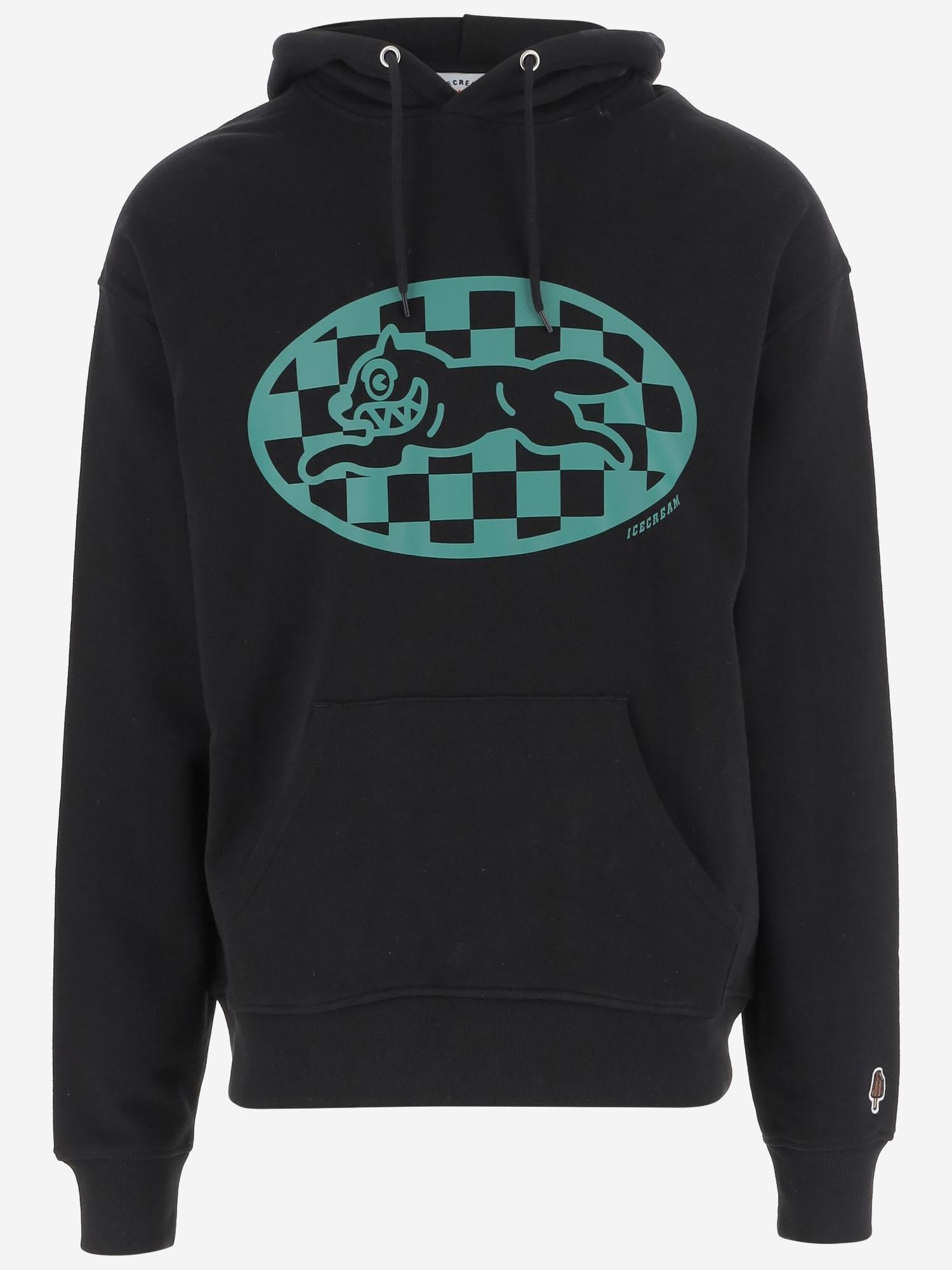 FELPA IN COTONE CON LOGO IC25378 BLACK ICECREAM 