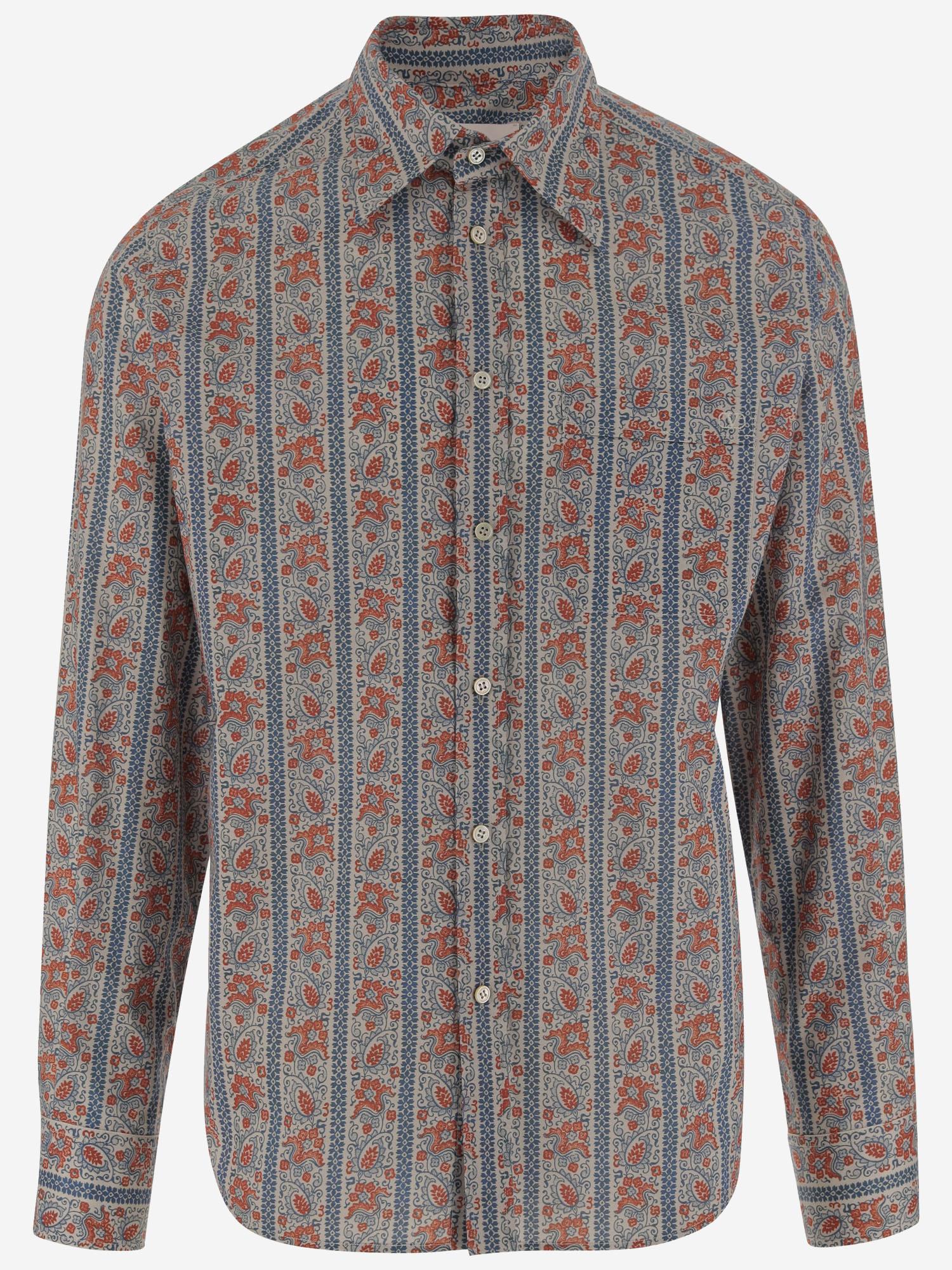 CAMICIA VOYAGE IMAGINAIRE IN COTONE 6V3ABQ35AN2 QQX VALENTINO 