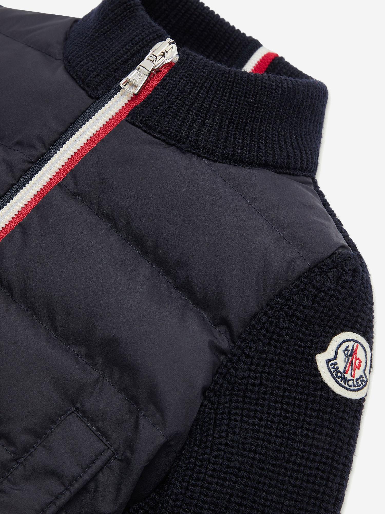 CARDIGAN IMBOTTITO IN LANA 9B00005M1131 742 MONCLER ENFANTS 