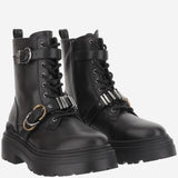 STIVALETTI IN PELLE CON CINTURA E LOGO SD0407 P087Z99 PINKO 