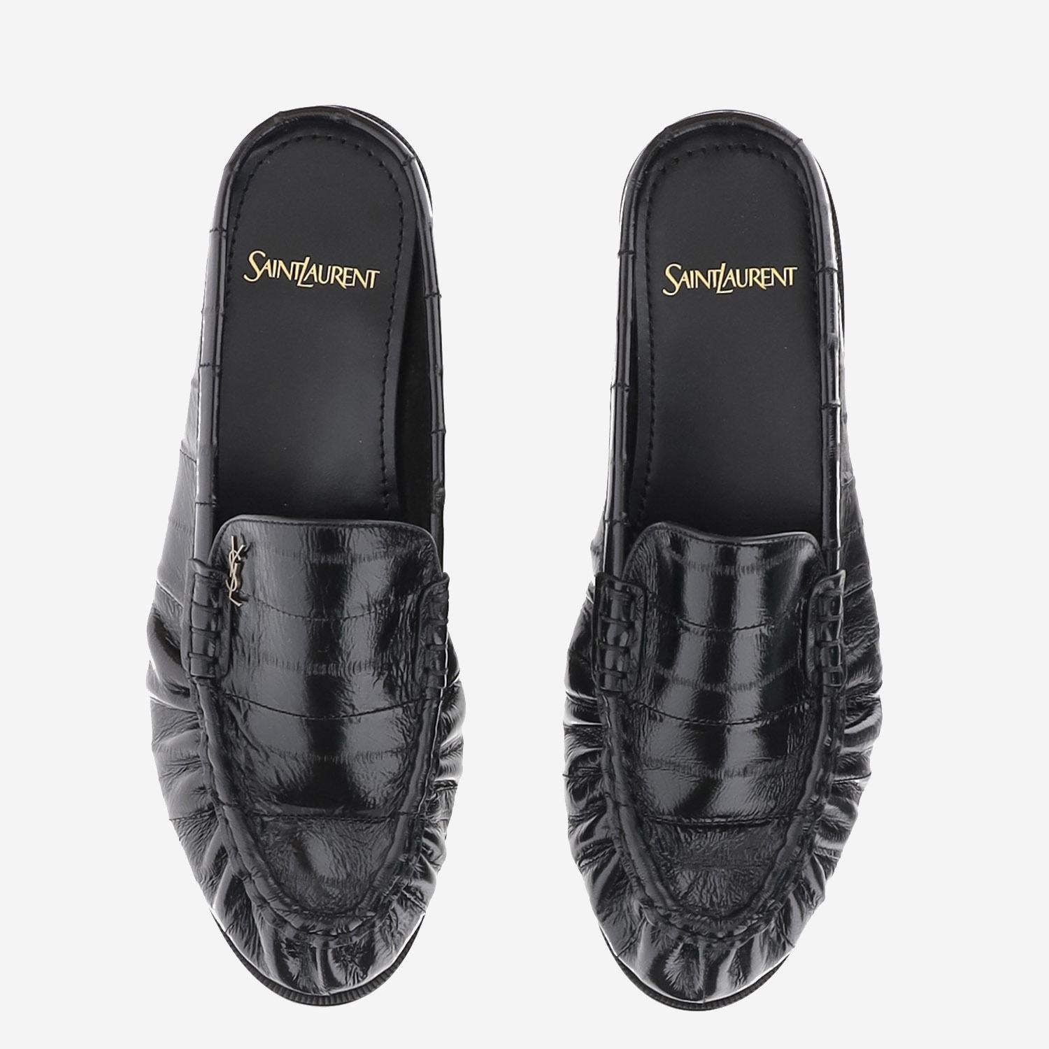 MULES LE LOAFER IN PELLE D'ANGUILLA 869742 0WXAF1000 SAINT LAURENT 