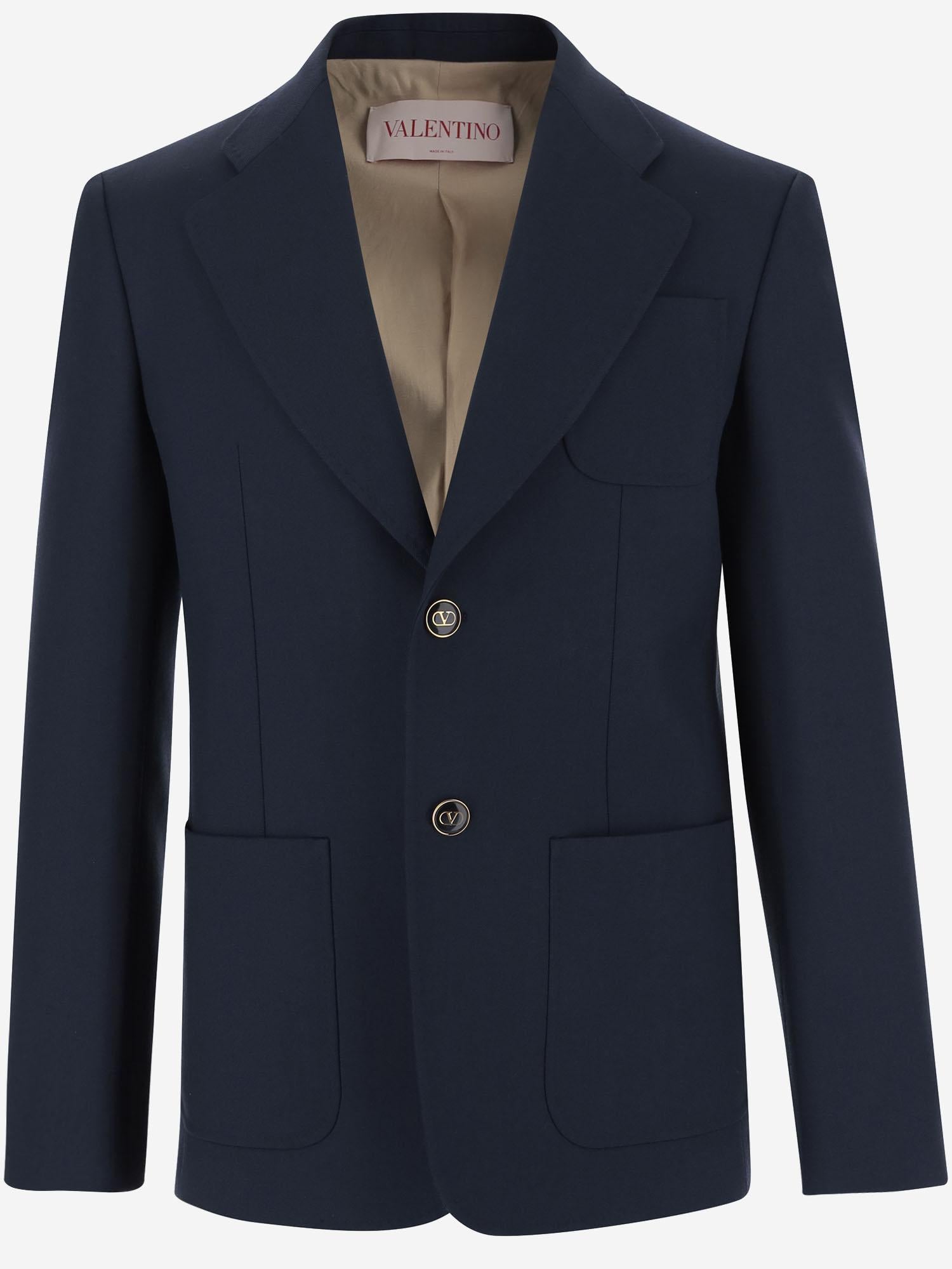 GIACCA MONOPETTO IN GABARDINA DI LANA 6V3CEG959EB D51 VALENTINO 
