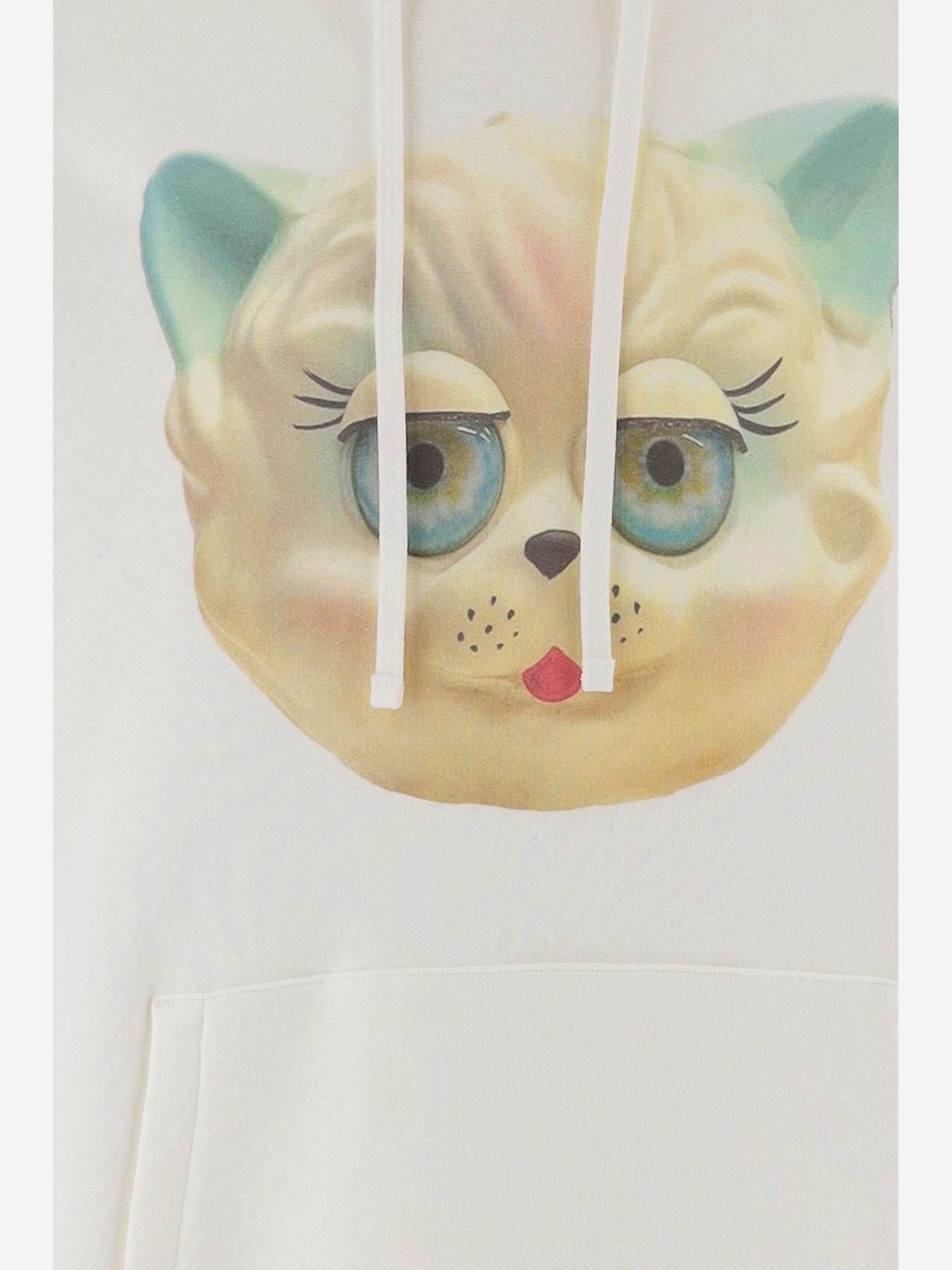 Felpa in cotone con Stampa Le Chat De La Maison 8V3MF28N BD1A03 VALENTINO 