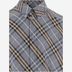 CAMICIA IN COTONE CON MOTIVO CHECK 8123670 WAVEBLUEIPCHECK BURBERRY 