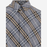 CAMICIA IN COTONE CON MOTIVO CHECK 8123670 WAVEBLUEIPCHECK BURBERRY 