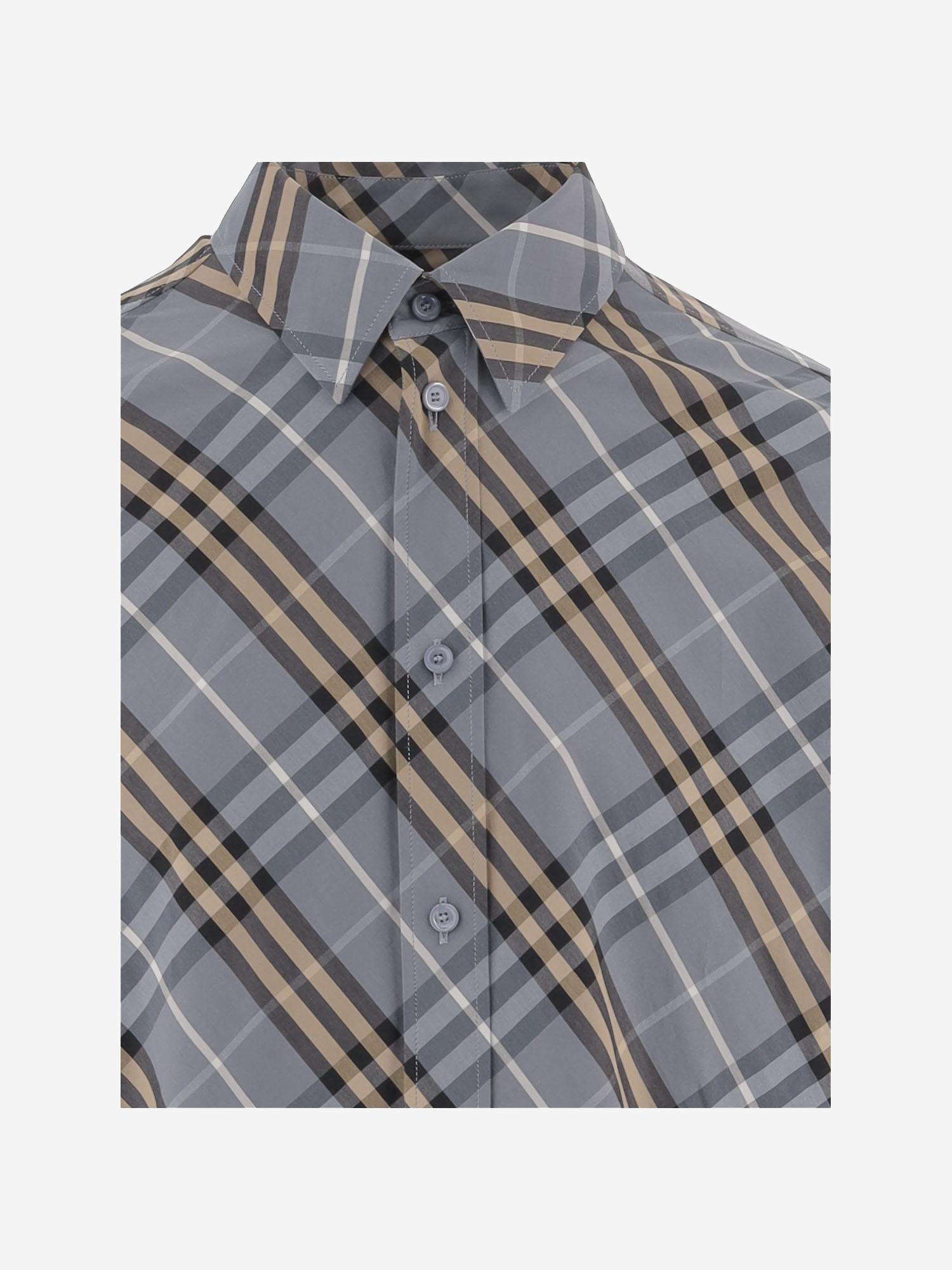 CAMICIA IN COTONE CON MOTIVO CHECK 8123670 WAVEBLUEIPCHECK BURBERRY 