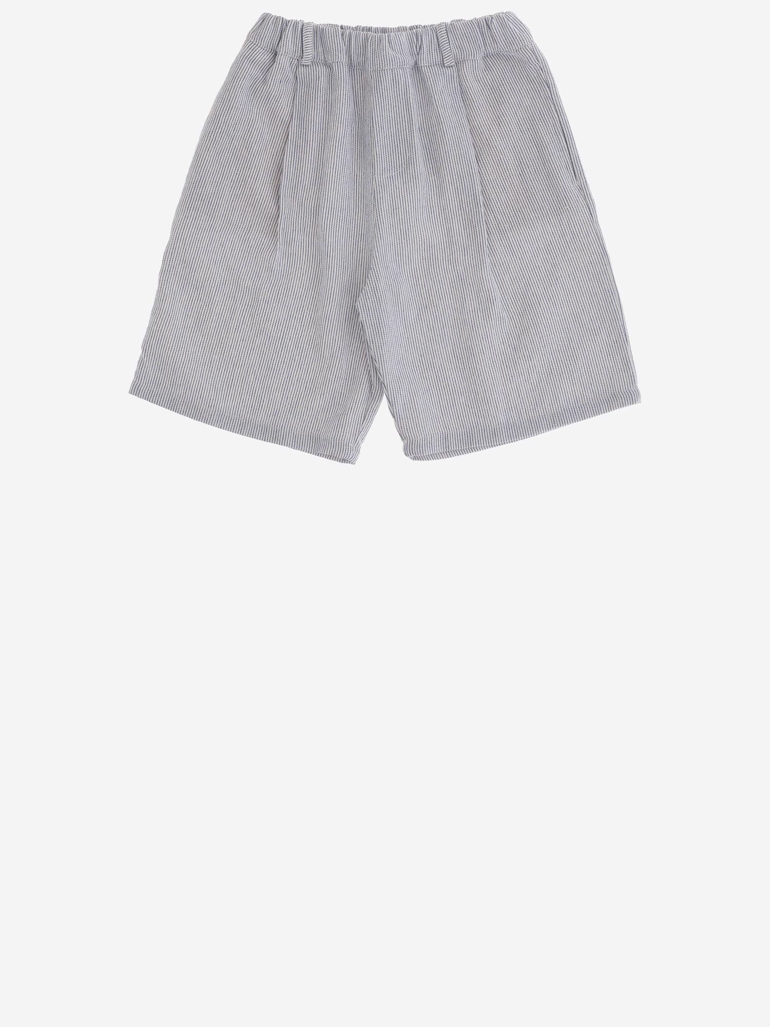 PANTALONI CORTI IN MISTO COTONE A RIGHE 24618064 123 BABE & TESS KIDS 