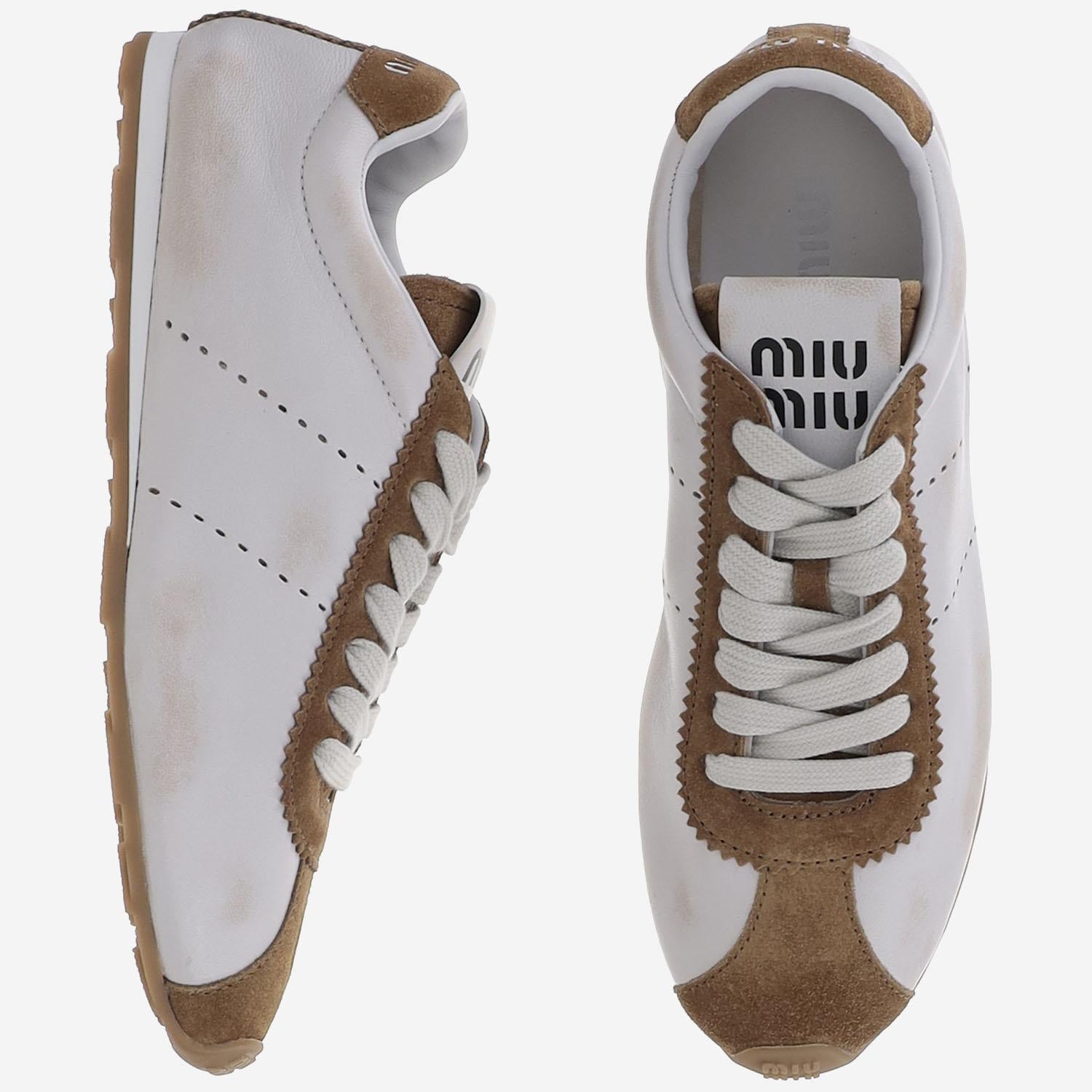 SNEAKERS PLUME IN NAPPA 5E114E 3LP9F0LT1 MIU MIU 