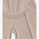 PANTALONI IN COTONE CON VOLANT DECORATIVO 25W150 TORTORA 1+ IN THE FAMILY KIDS 