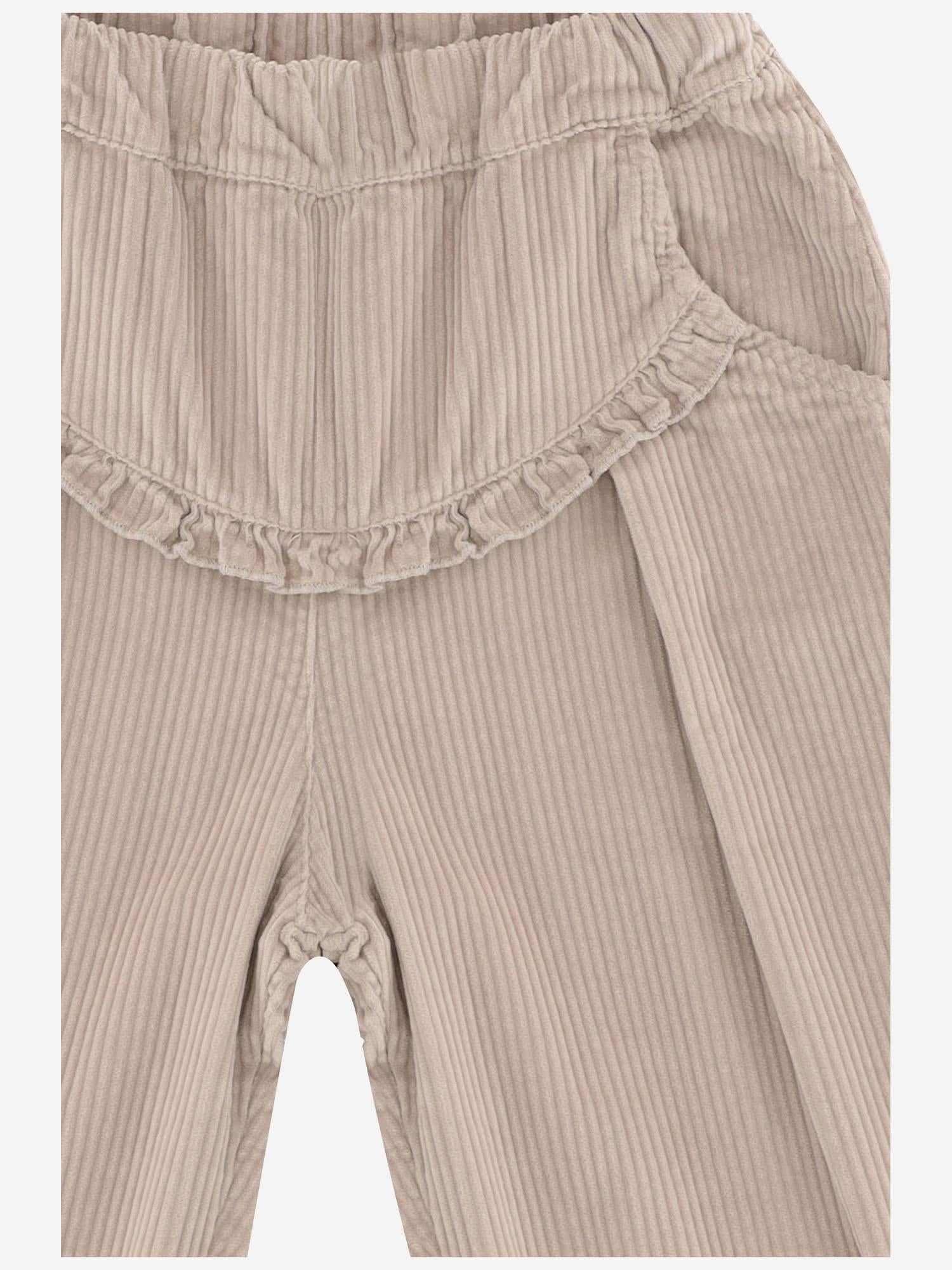 PANTALONI IN COTONE CON VOLANT DECORATIVO 25W150 TORTORA 1+ IN THE FAMILY KIDS 