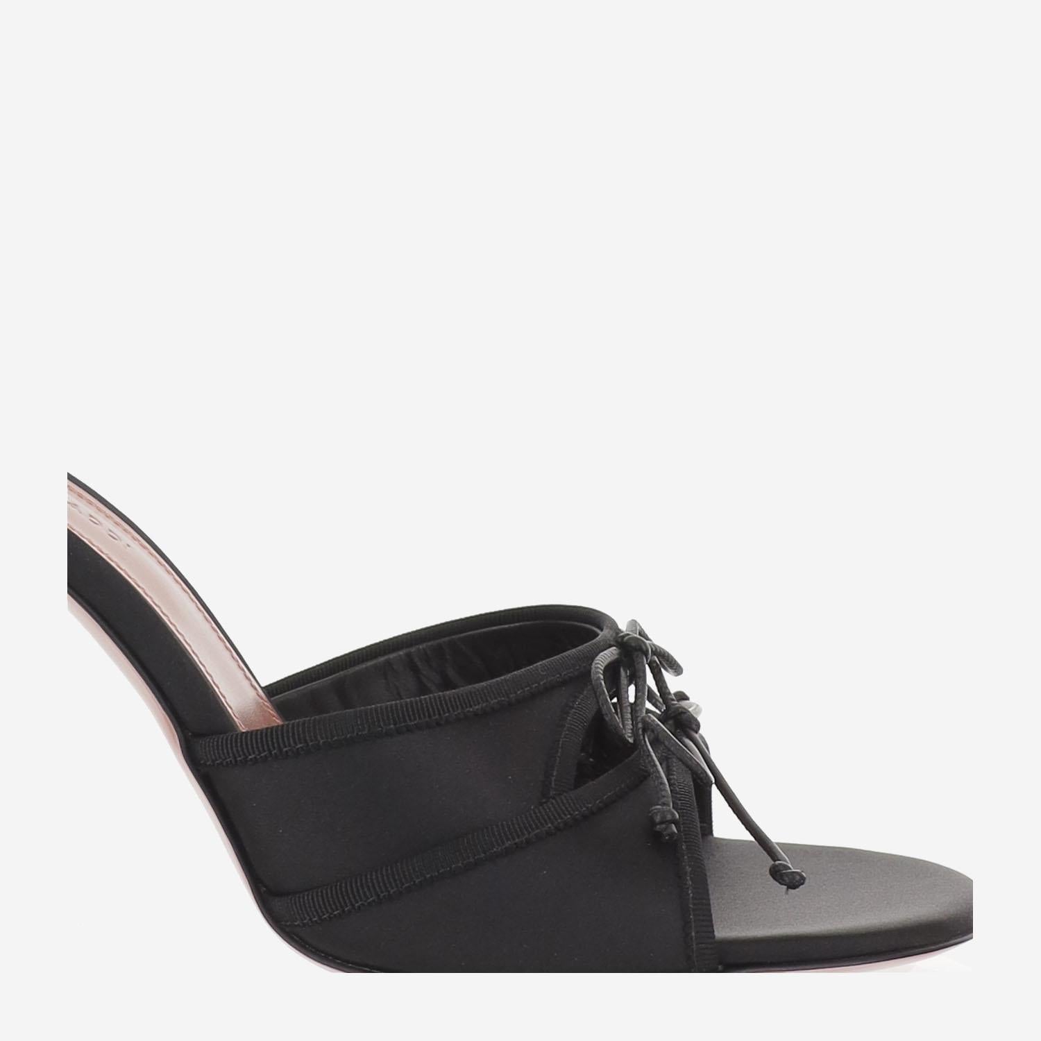 Sandali Eleonora in seta ELEONORASLIPPER 95BLACK AMINA MUADDI 