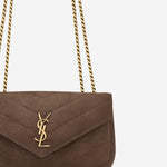 BORSA LOULOU PICCOLA IN MATELASSÉ SUEDE 801437 AAEY62358 SAINT LAURENT 