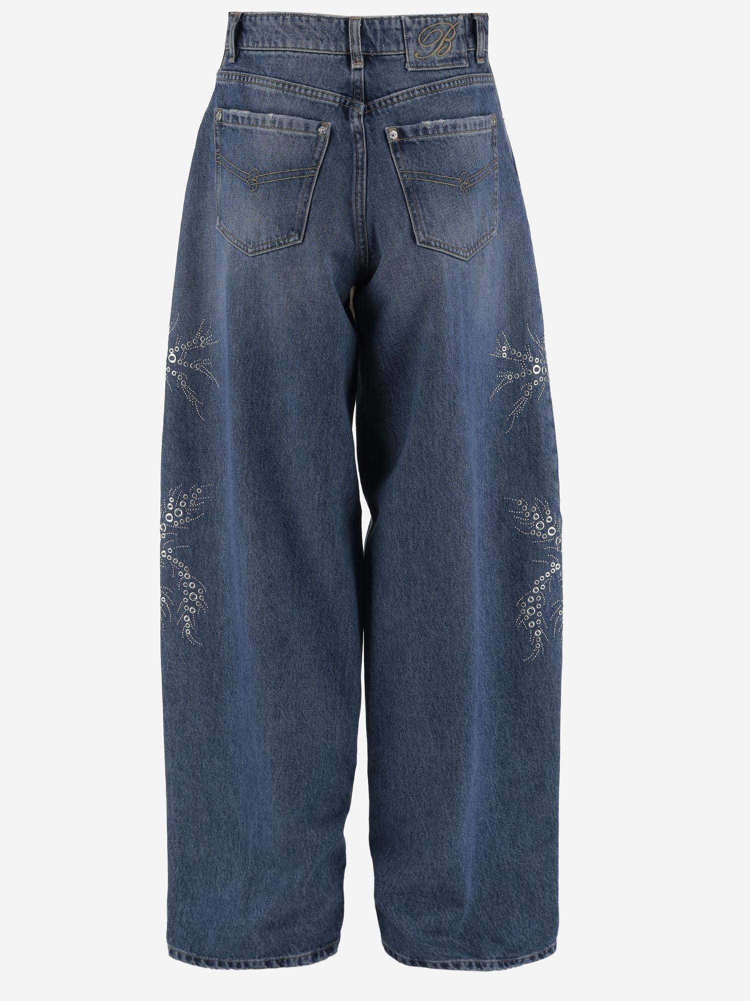 jEANS effetto lavato con palme A544J122A C6F18 BLUMARINE 