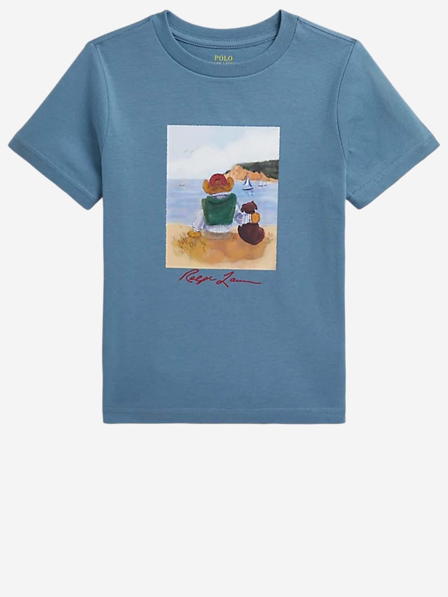 T-SHIRT POLO BEAR IN JERSEY DI COTONE 322A12424 001 POLO RALPH LAUREN KIDS 