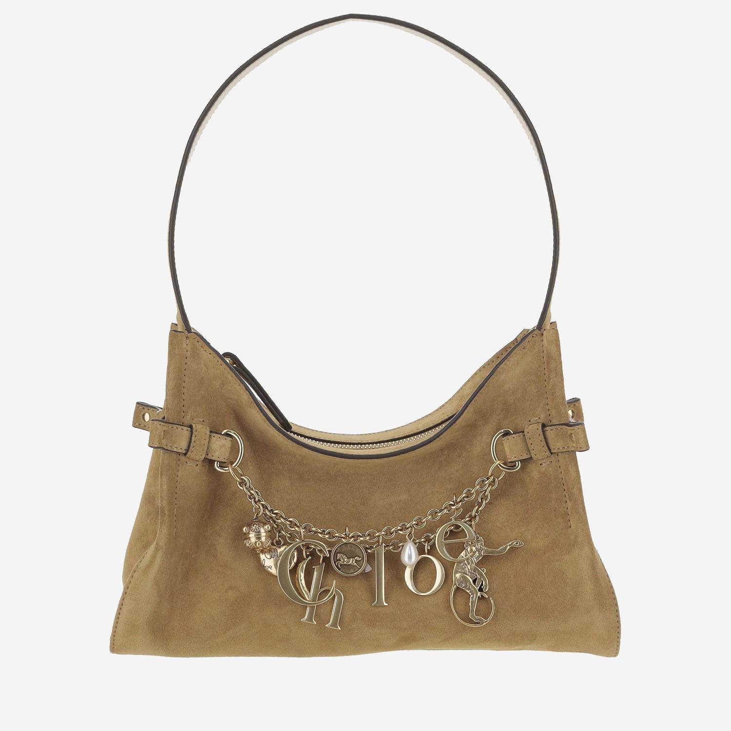 BORSA A SPALLA IN PELLE SCAMOSCIATA CH25AS872P37 21B CHLOE 