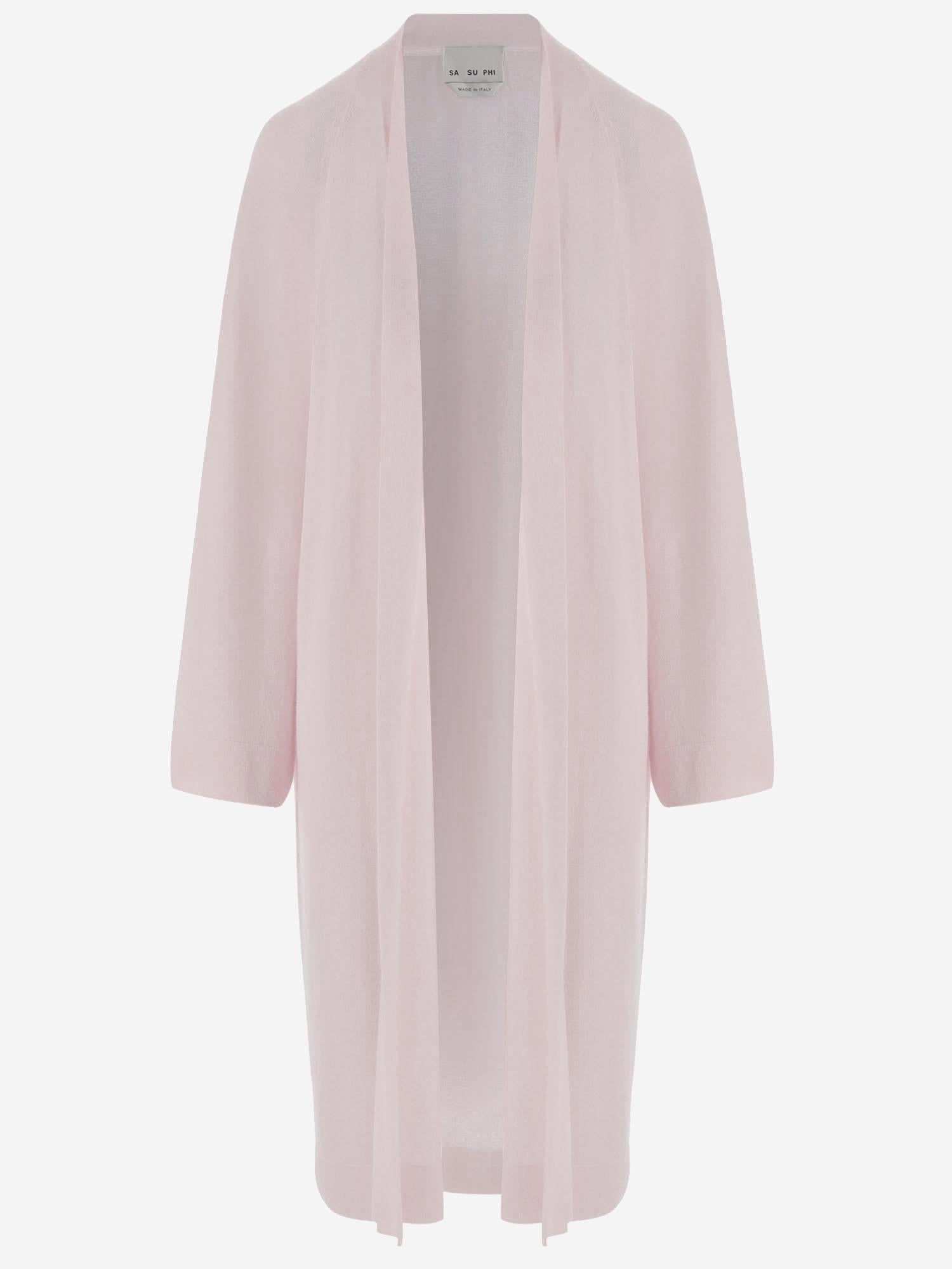 MAGLIA LUNGA APERTA IN CASHMERE E SETA S26735 0200 SASUPHI 