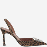 CAMELIA SLINGBACK IN SUEDE CAMELIASLING LEOPARD AMINA MUADDI 