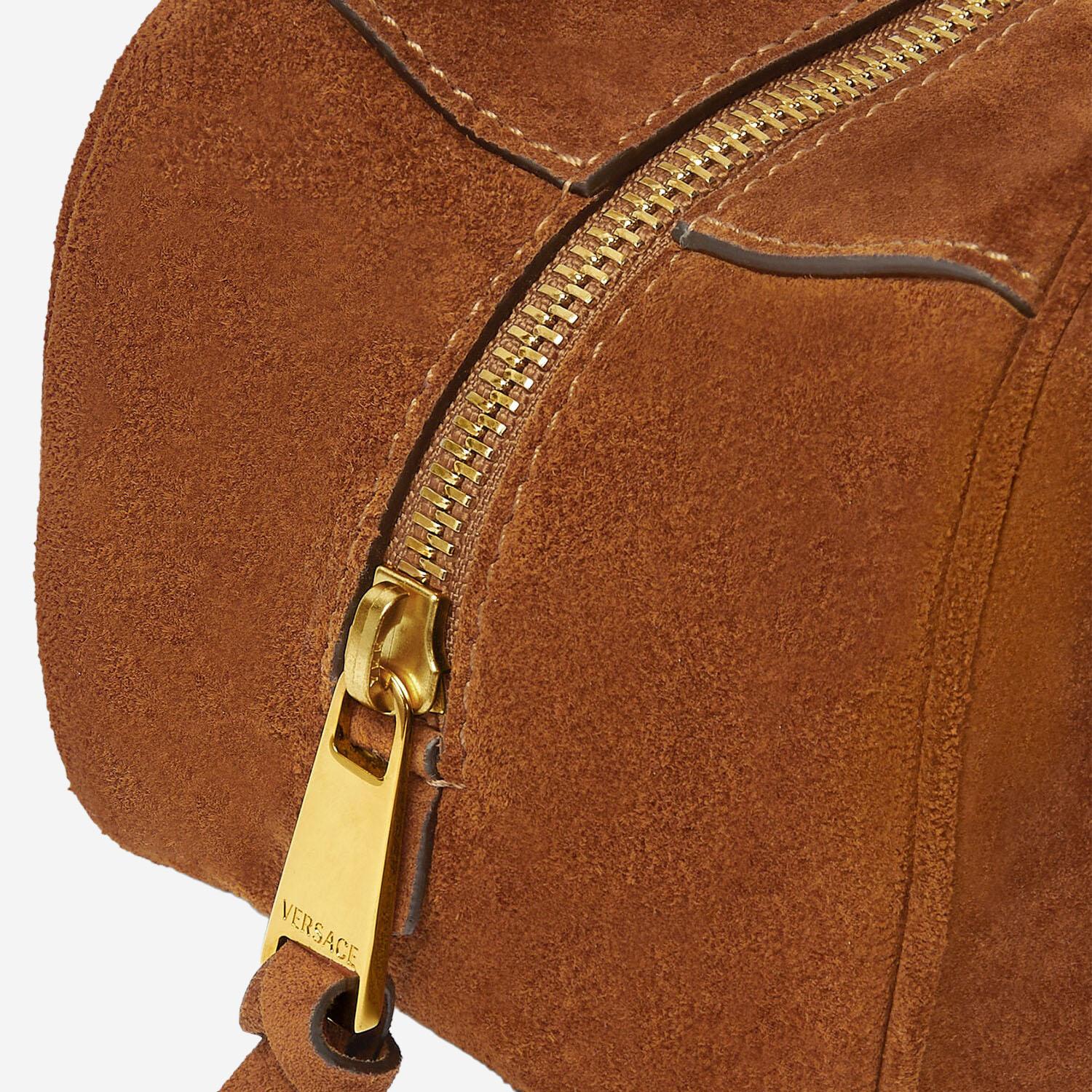 BORSA DA BOWLING IN PELLE SCAMOSCIATA 1015792 1A098921NG8V VERSACE 