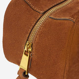 BORSA DA BOWLING IN PELLE SCAMOSCIATA 1015792 1A098921NG8V VERSACE 