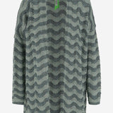 CARDIGAN OPEN-FRONT IN MISTO VISCOSA CON MOTIVO ONDULATO 066 VERDE COLOUR MARKET 
