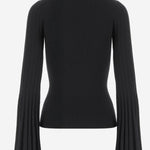 MAGLIA A COLLO ALTO CON MANICHE SVASATE A544M169A N0990 BLUMARINE 