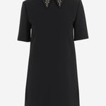 Abito in lana con collo decorato 1022108 1A127891B000 VERSACE 