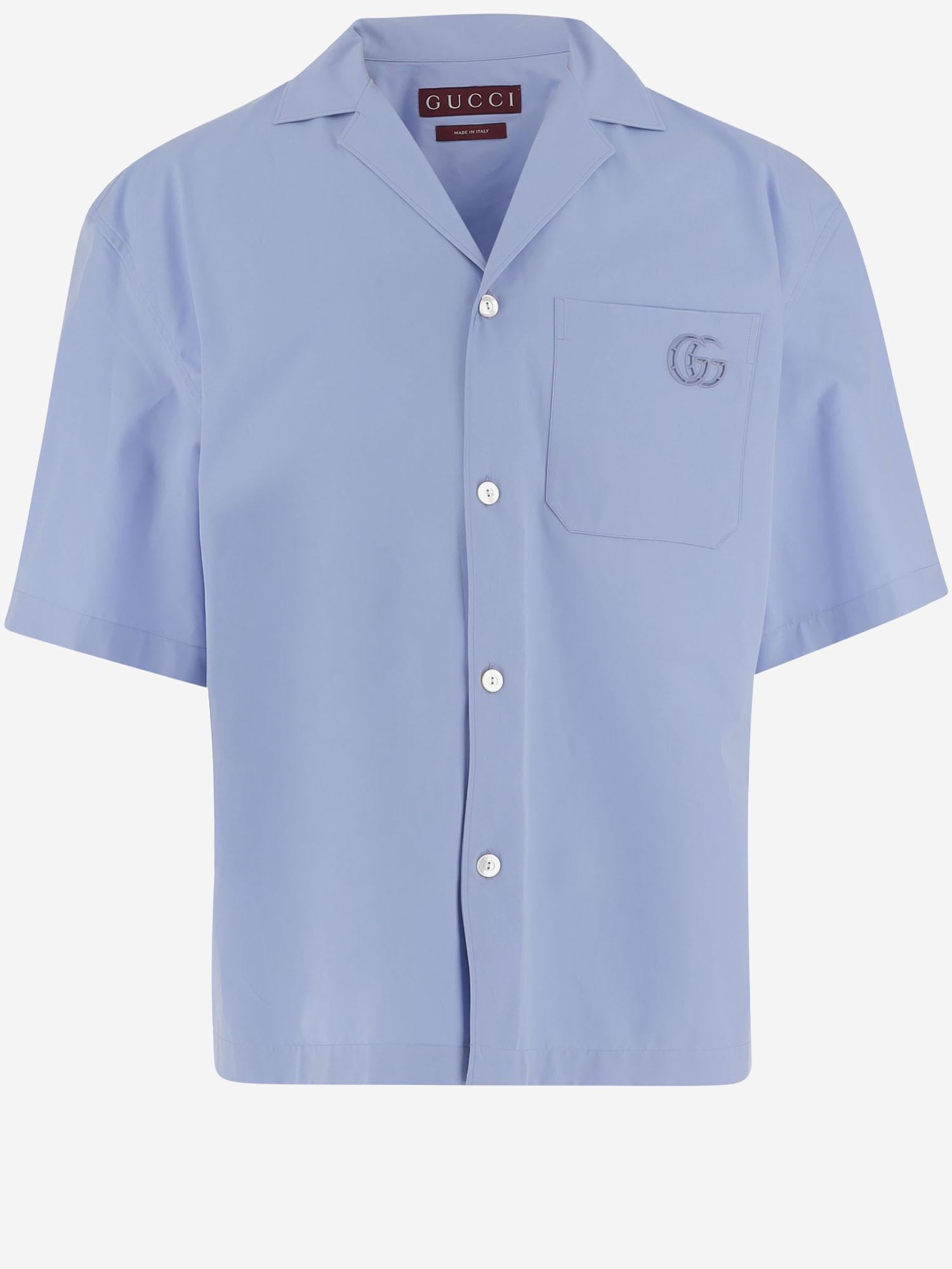 Camicia in popeline di cotone con ricamo 810604 Z7AUX4850 GUCCI 